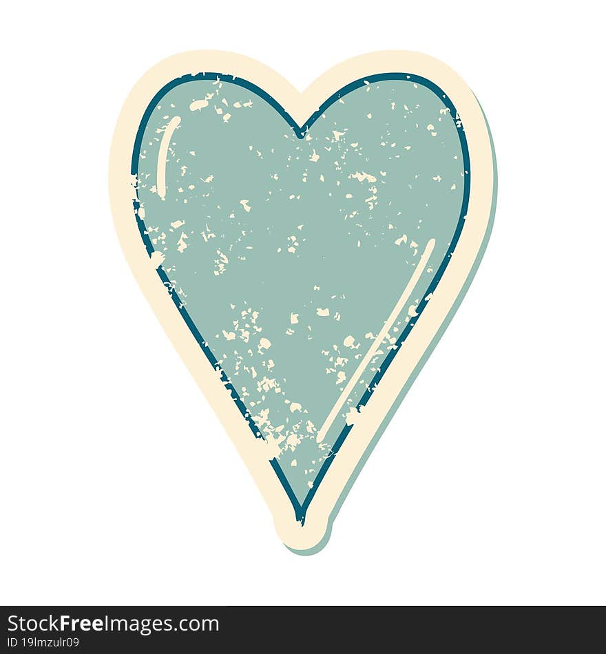 Distressed Sticker Tattoo Style Icon Of A Heart