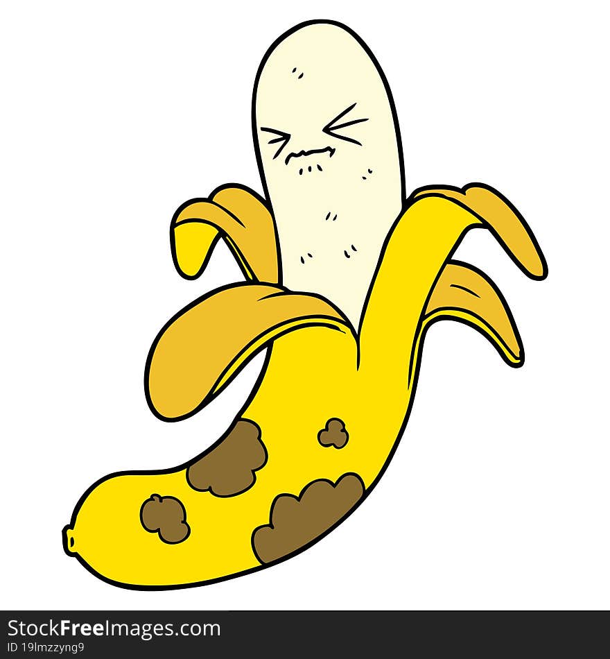 cartoon rotten banana. cartoon rotten banana