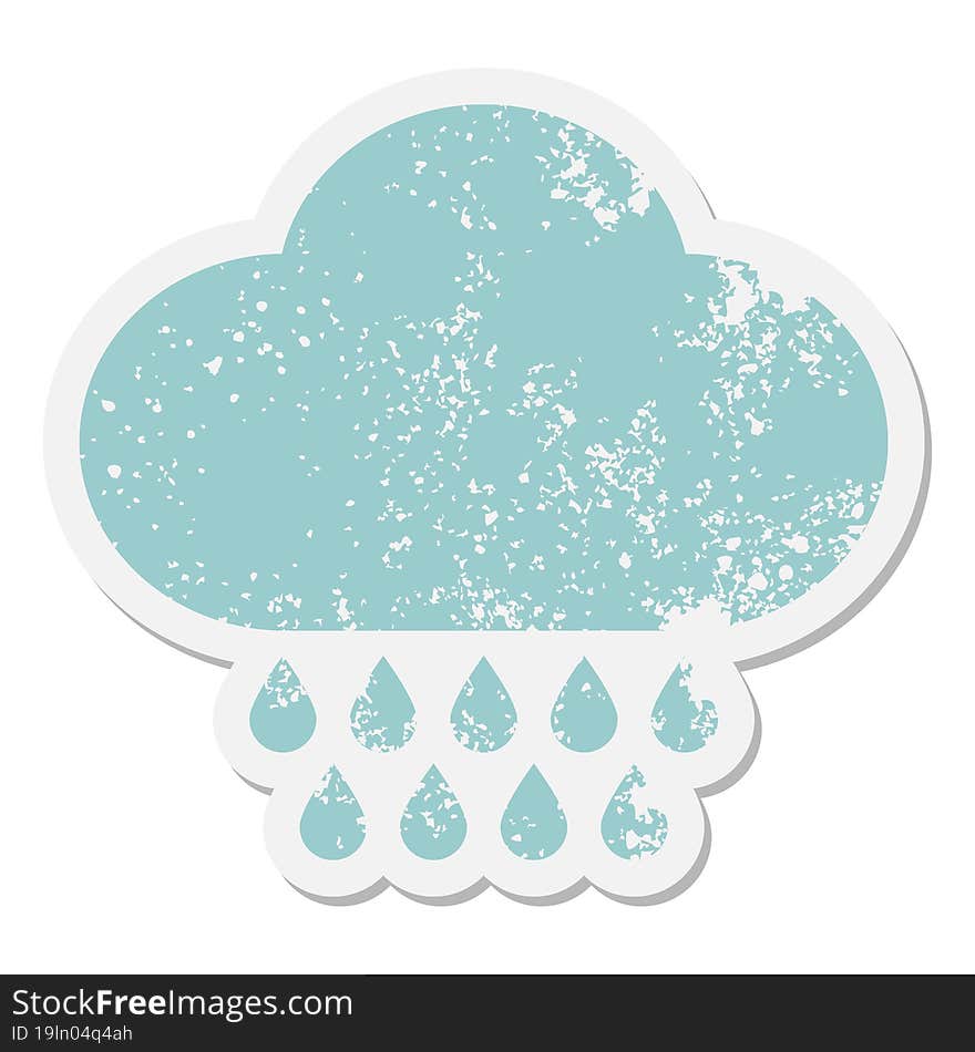 Raincloud Grunge Sticker