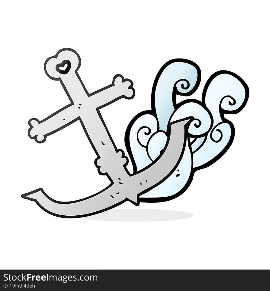 freehand drawn cartoon anchor