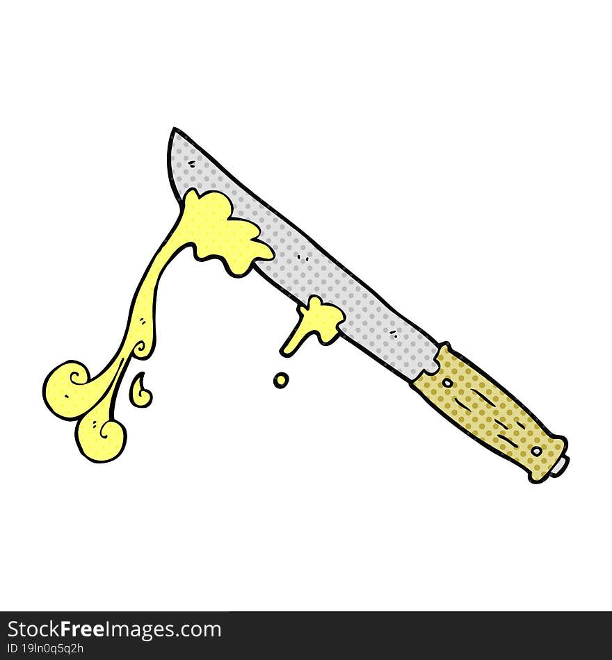 freehand drawn cartoon butter knife