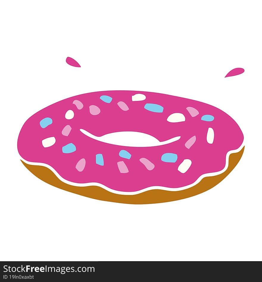 cartoon doodle of an iced ring donut