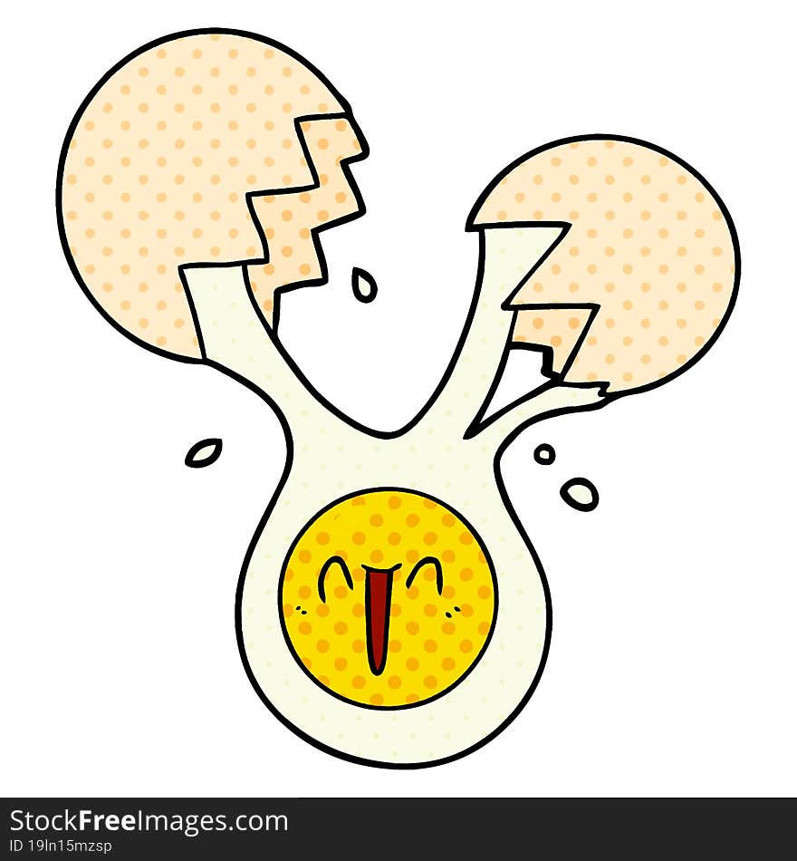 cracked egg cartoon. cracked egg cartoon