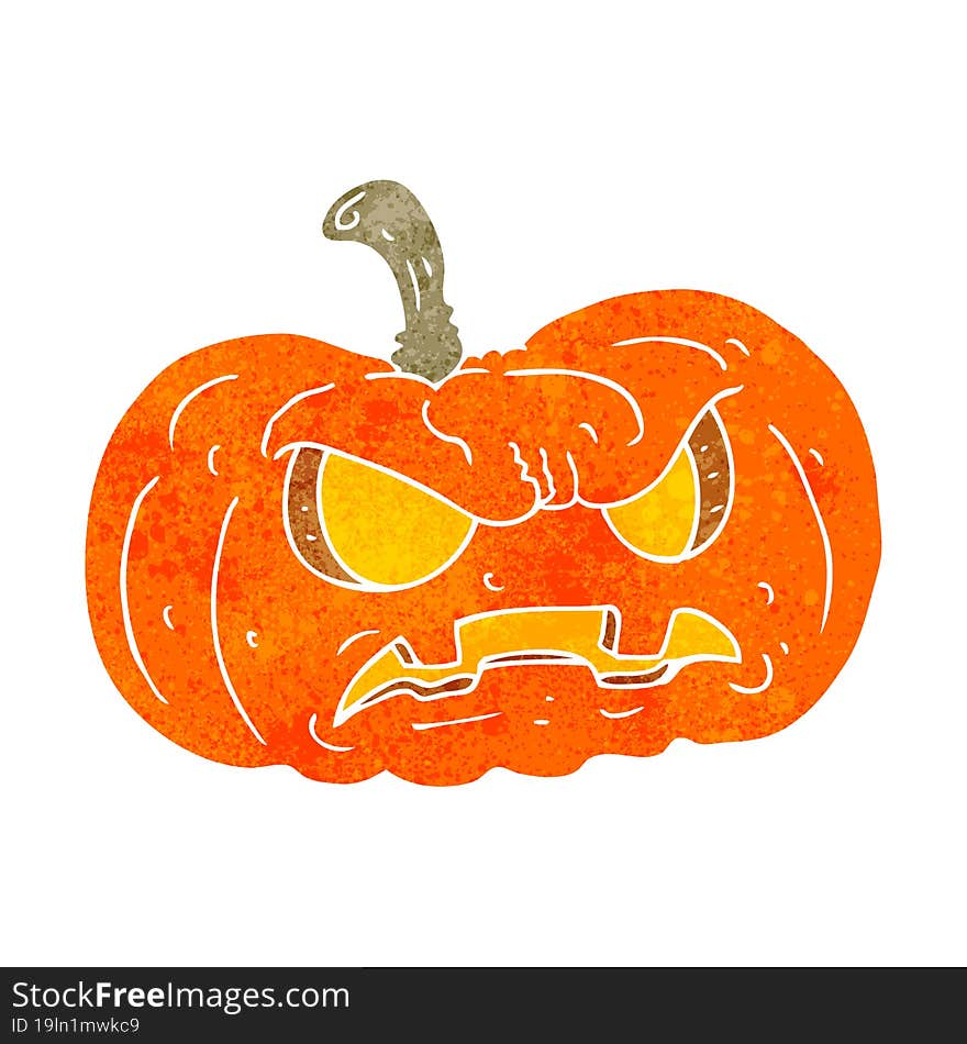 retro cartoon halloween pumpkin