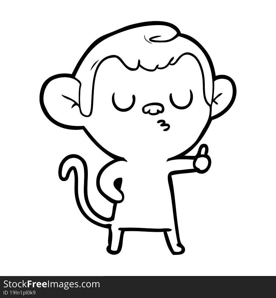 cartoon calm monkey. cartoon calm monkey