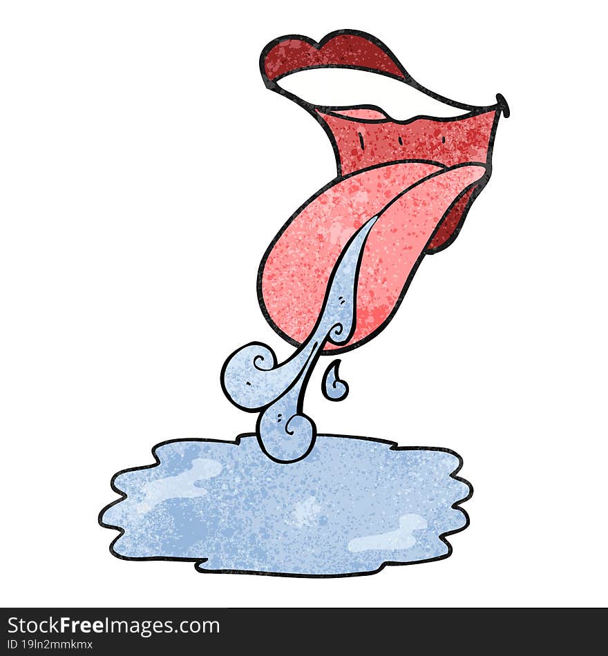 textured cartoon mouth drooling