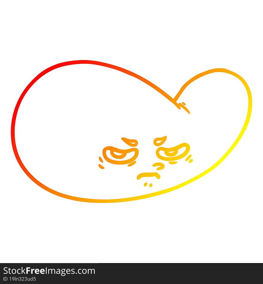 warm gradient line drawing of a cartoon gall bladder