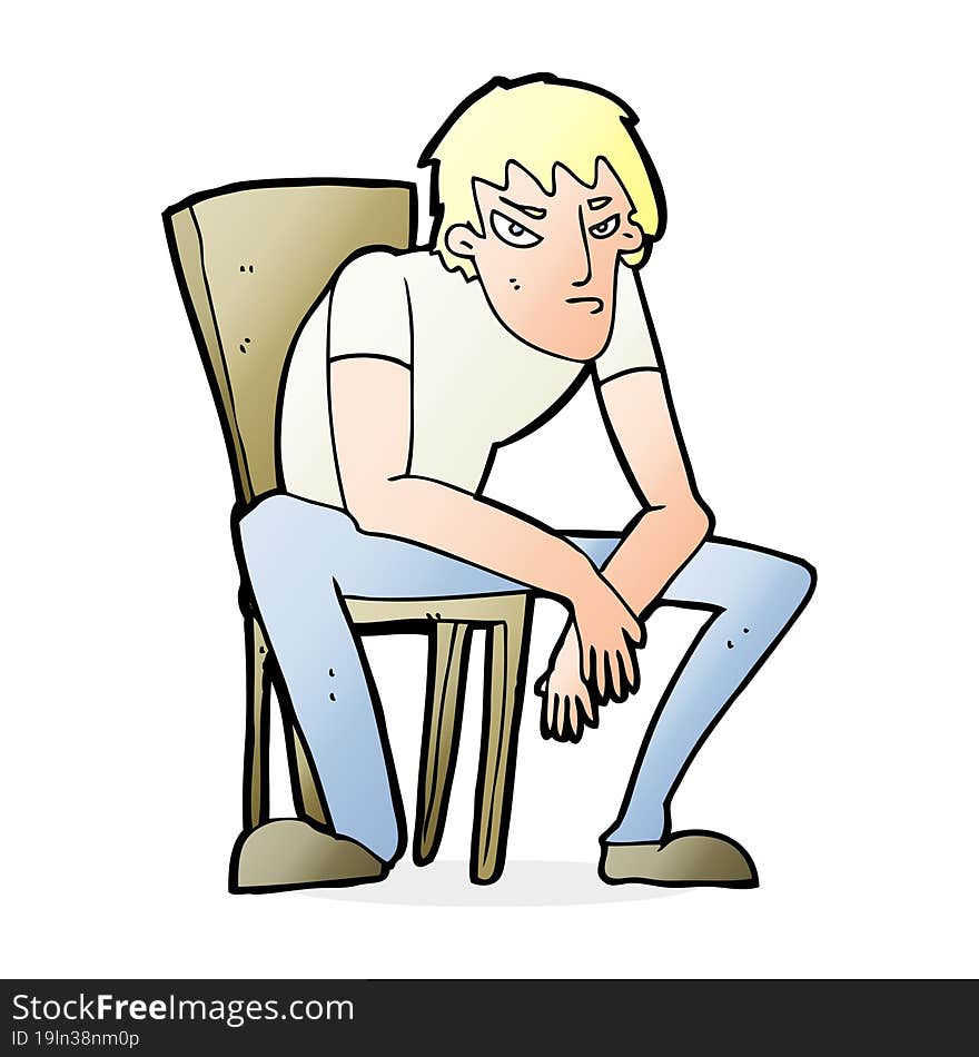 cartoon dejected man