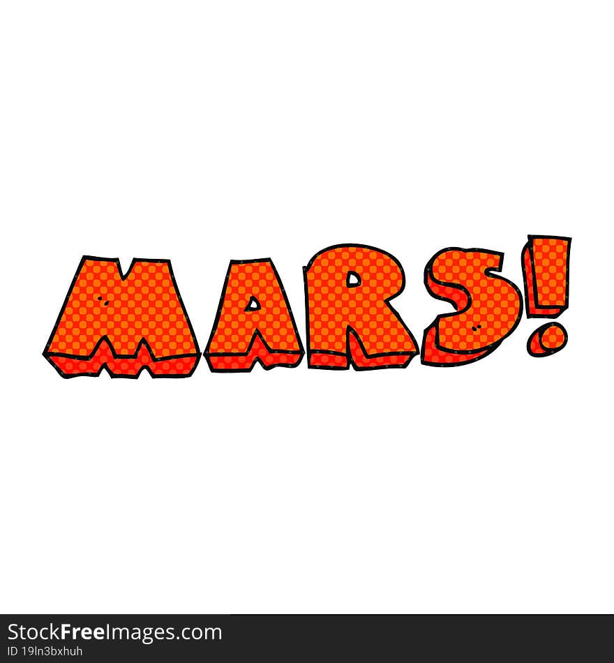 Cartoon Mars Text Symbol