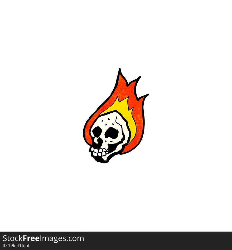 Cartoon Flaming Skull