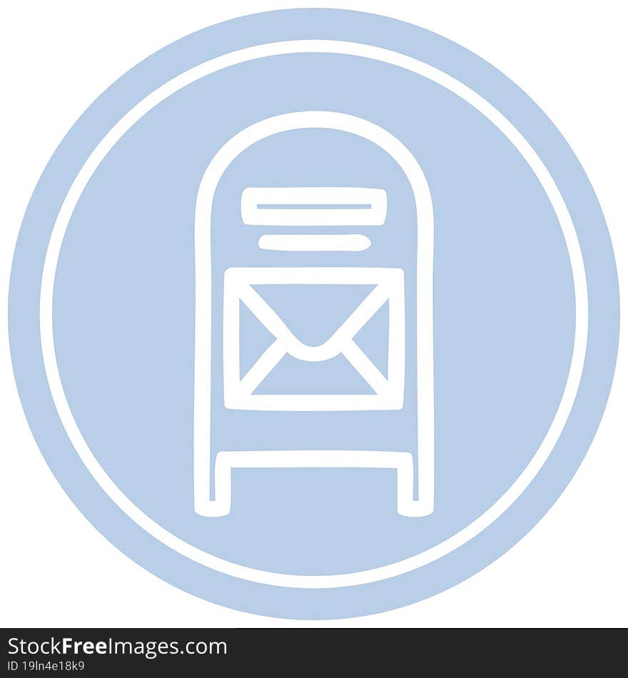 mail box circular icon