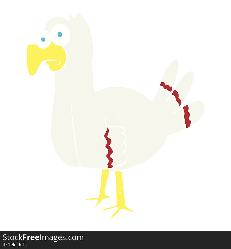 flat color illustration of bird. flat color illustration of bird