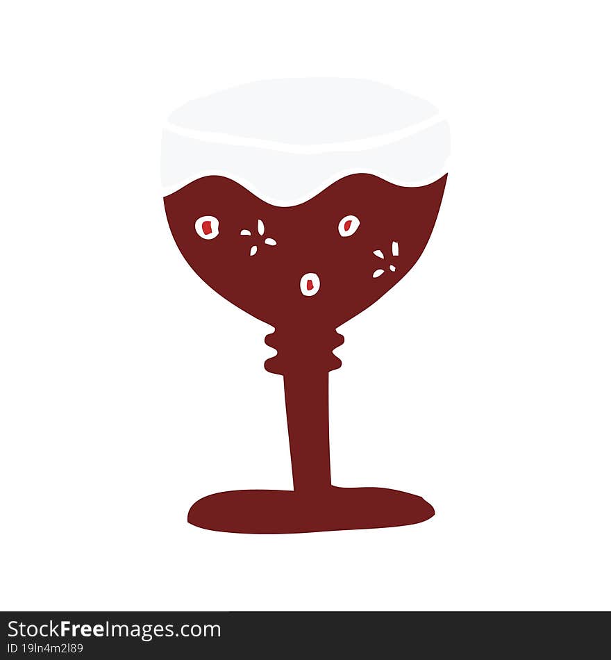 cartoon doodle glass of red wine