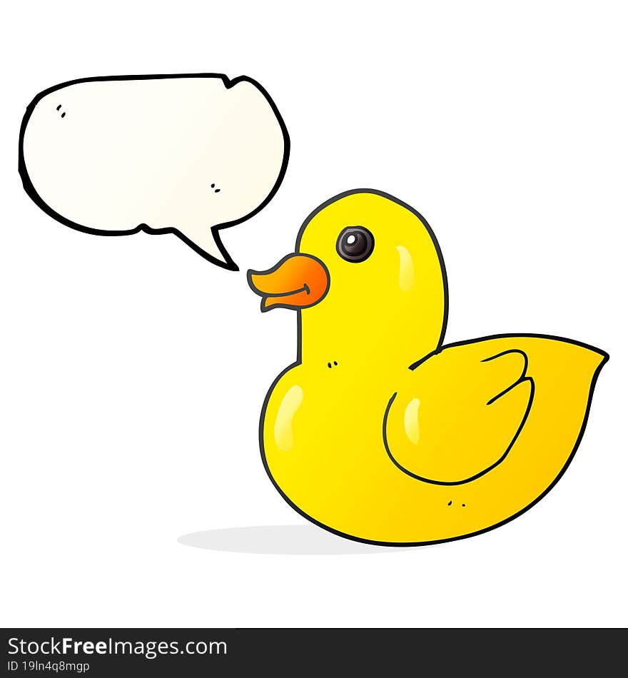 Speech Bubble Cartoon Rubber Duck