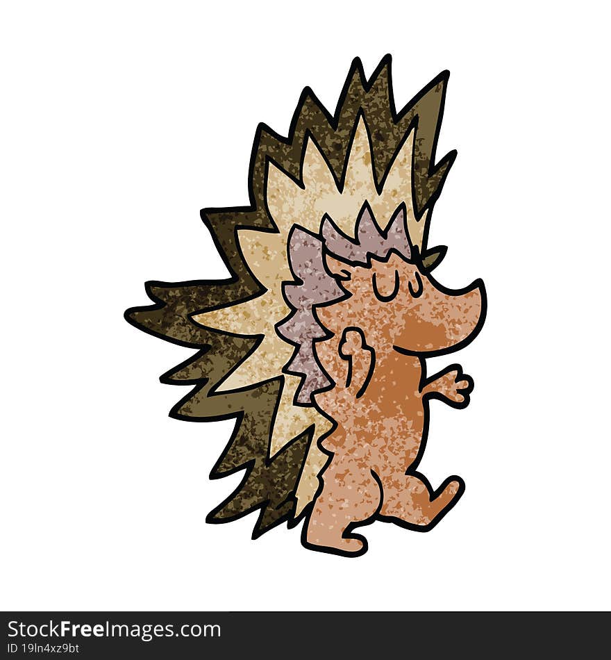 cartoon doodle spiky hedgehog