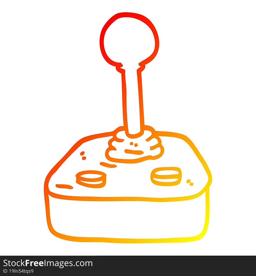 Warm Gradient Line Drawing Cartoon Joystick