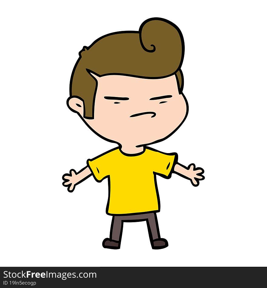 cartoon cool guy with fashion hair cut. cartoon cool guy with fashion hair cut