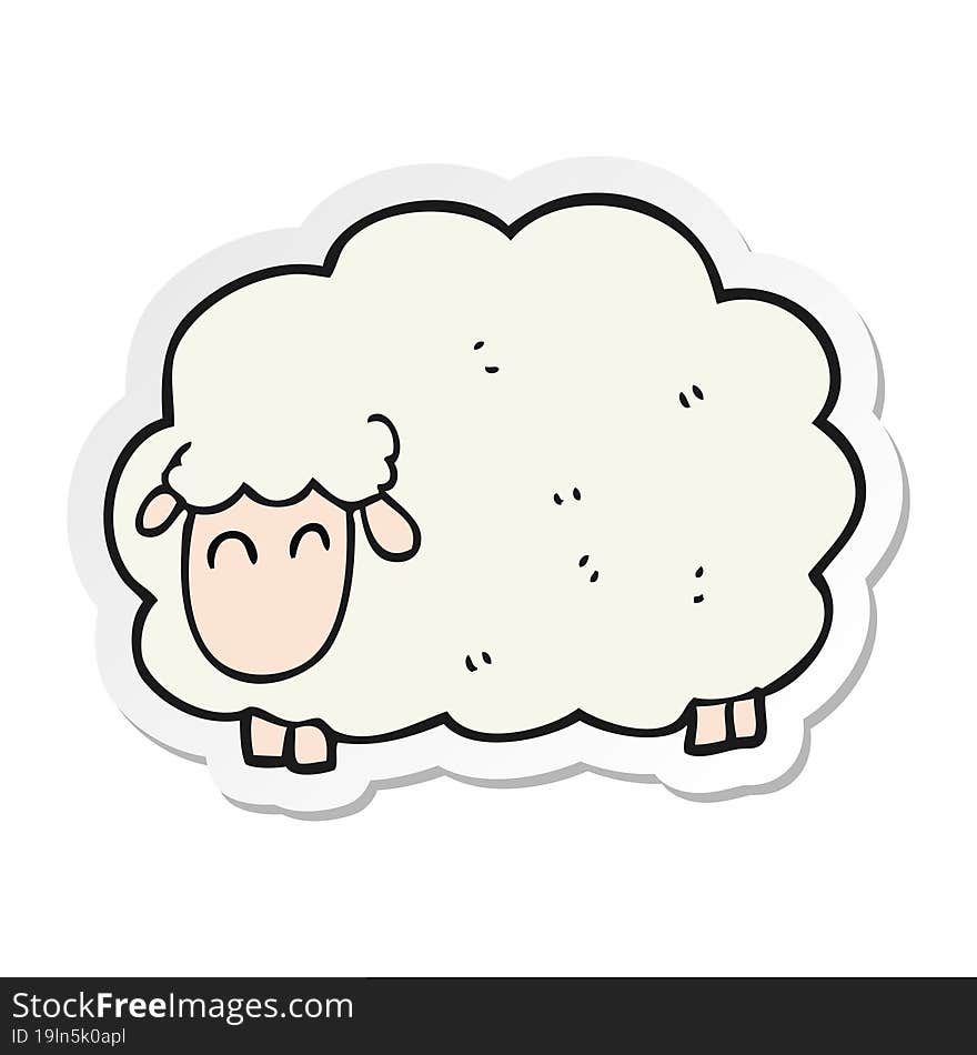 Sticker Of A Cartoon Sheep