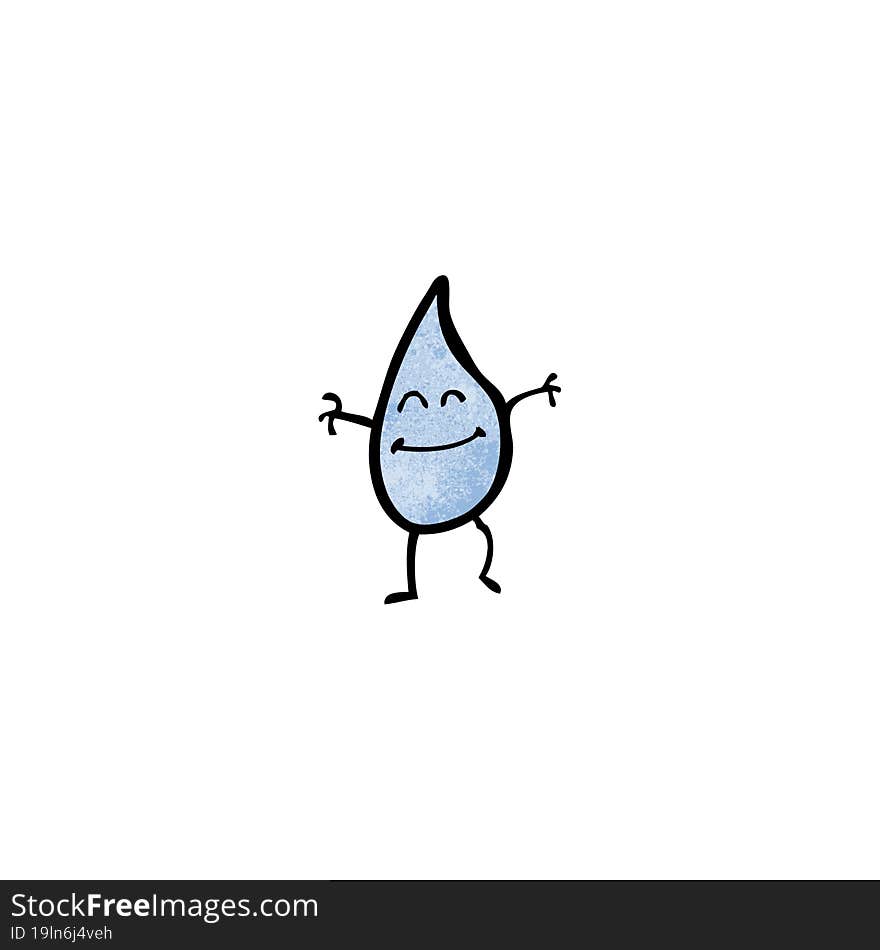 happy water droplet cartoon