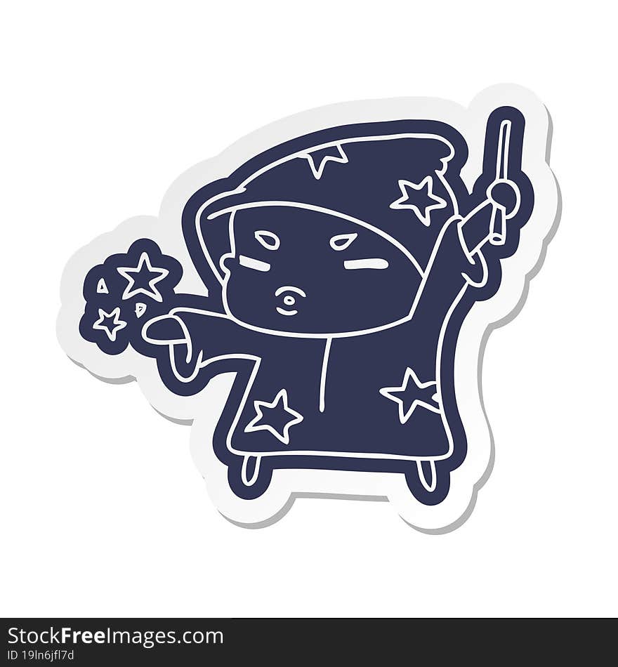 cartoon sticker  cute kawaii wizard child