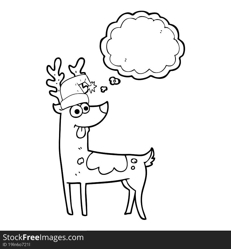 Thought Bubble Cartoon Crazy Reindeer