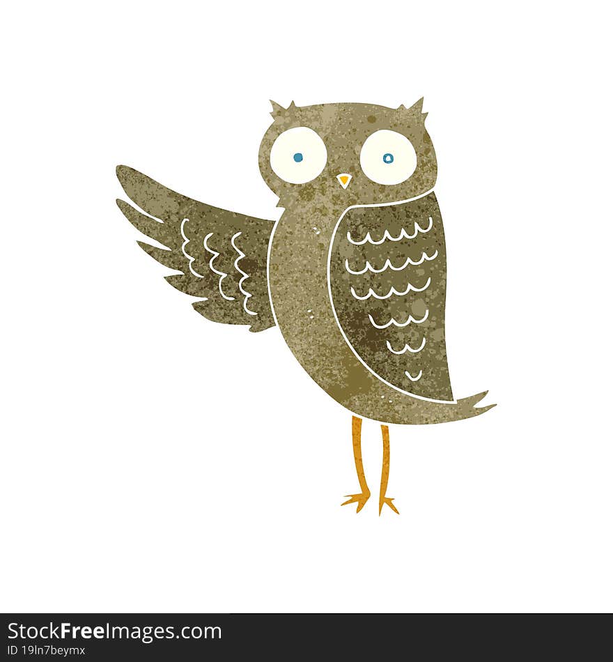 retro cartoon owl