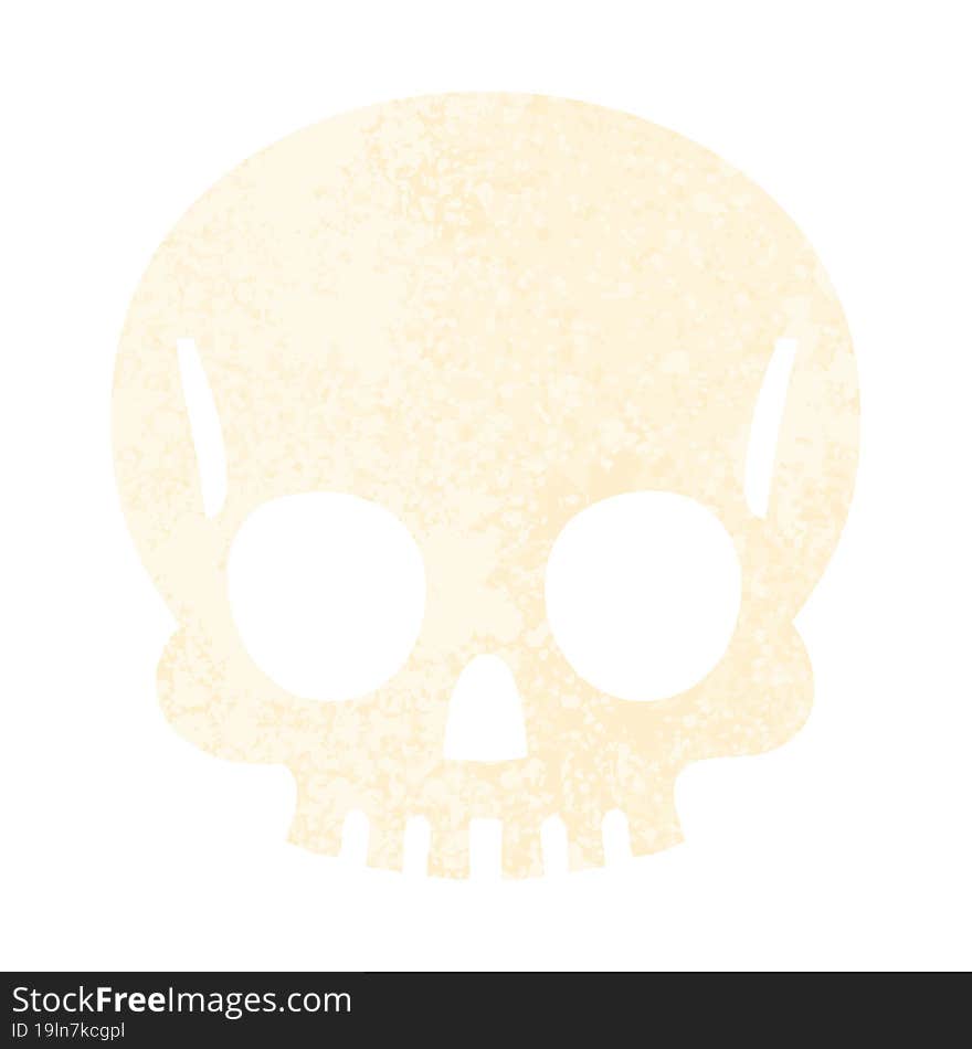 quirky retro illustration style cartoon skull