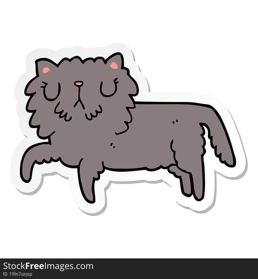 Sticker Of A Cartoon Cat