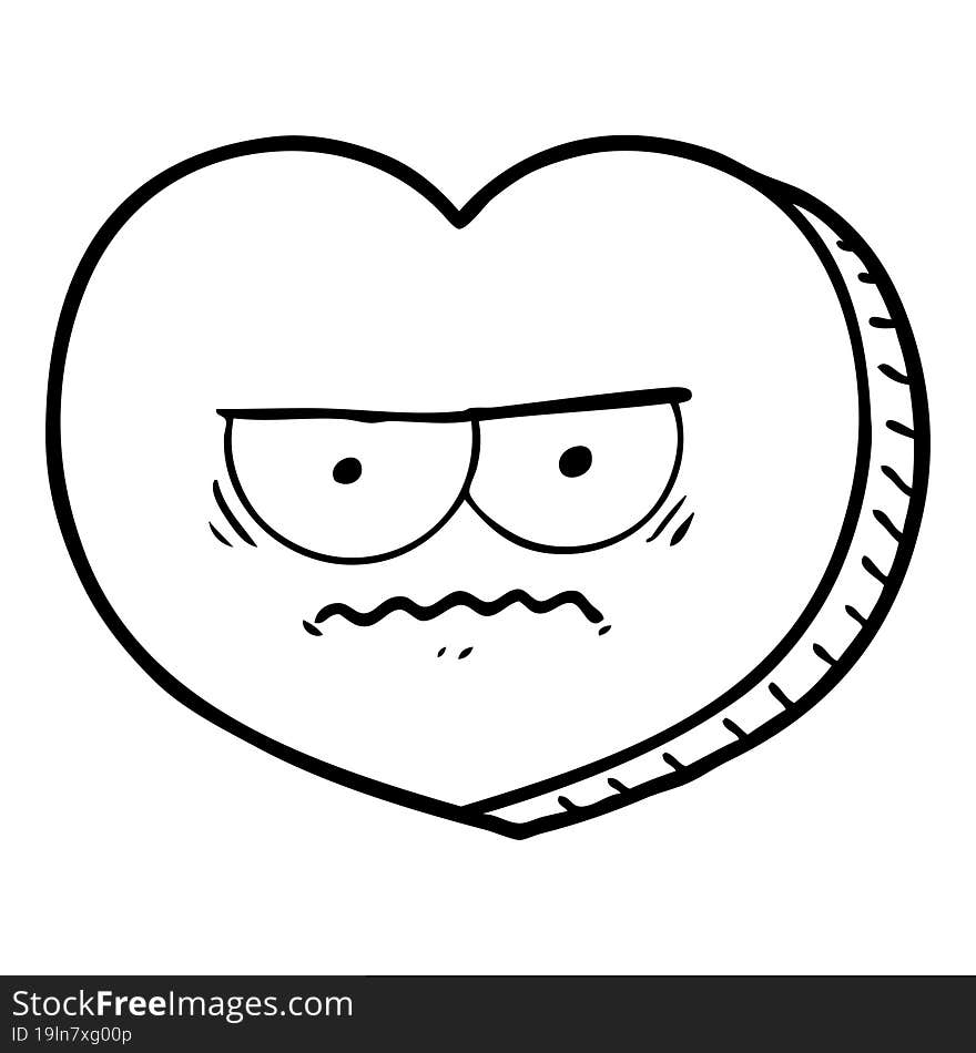 cartoon angry heart. cartoon angry heart