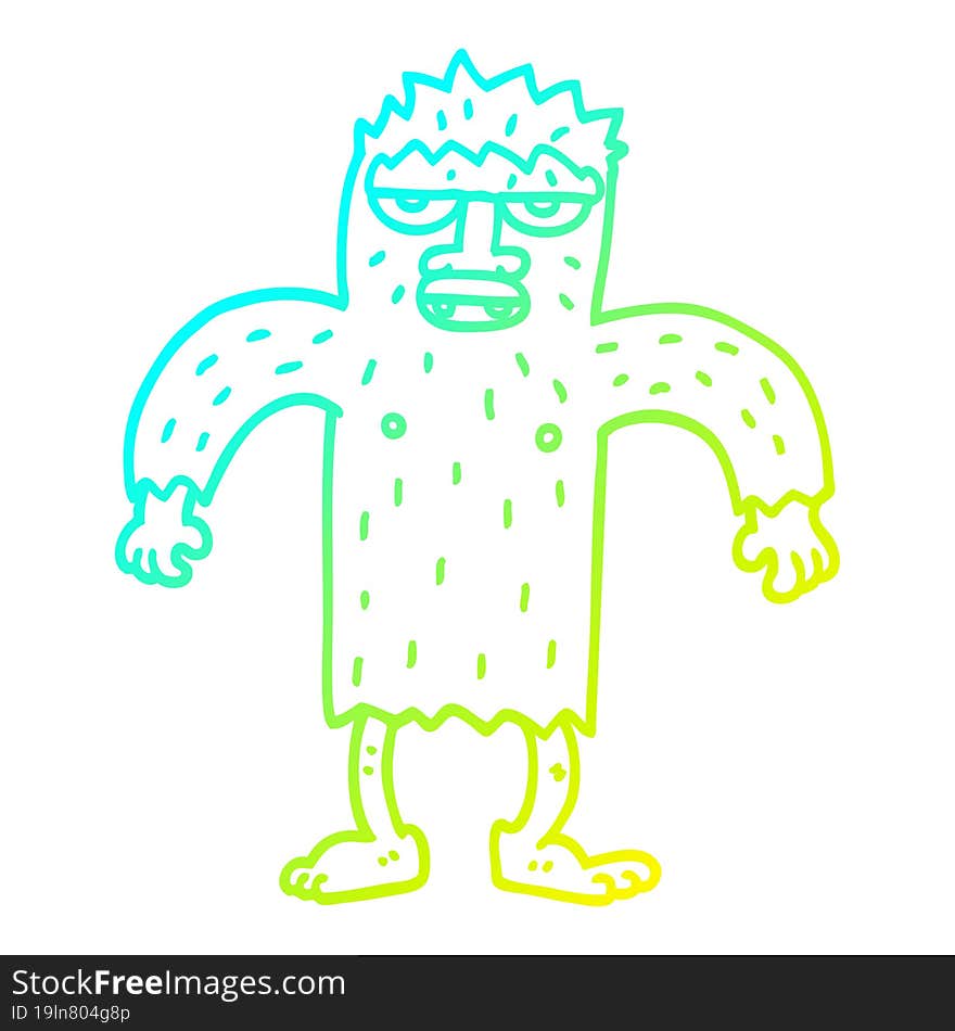 cold gradient line drawing cartoon yeti monster