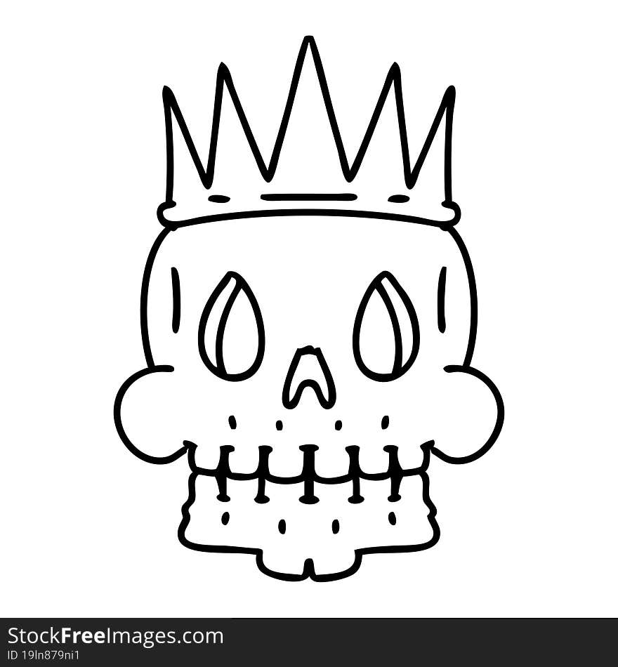 Spooky Skull Wearing Crown