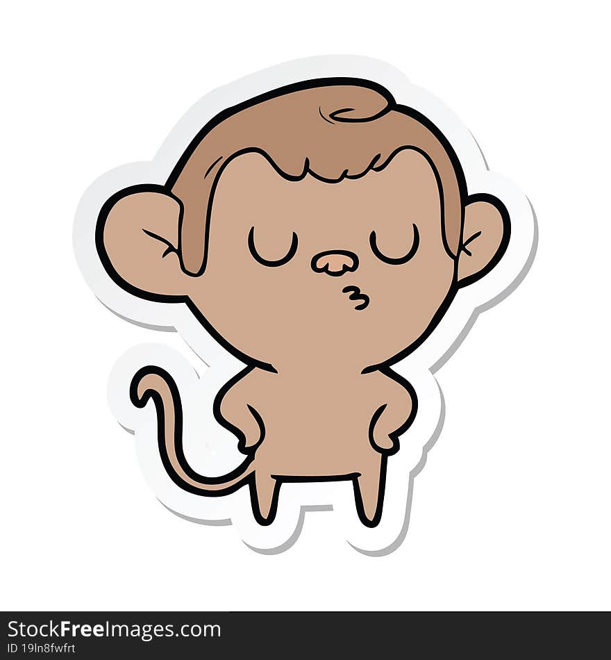 Sticker Of A Cartoon Monkey