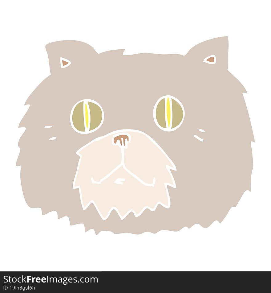 flat color style cartoon cat face