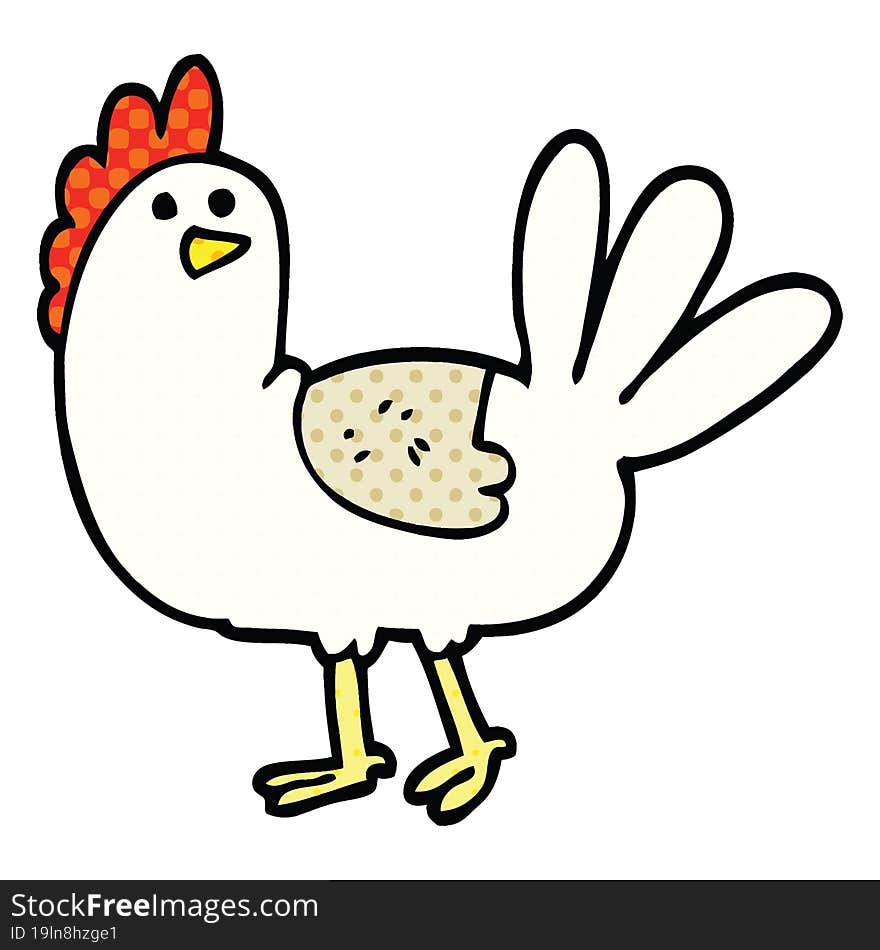 Comic Book Style Cartoon Chicken