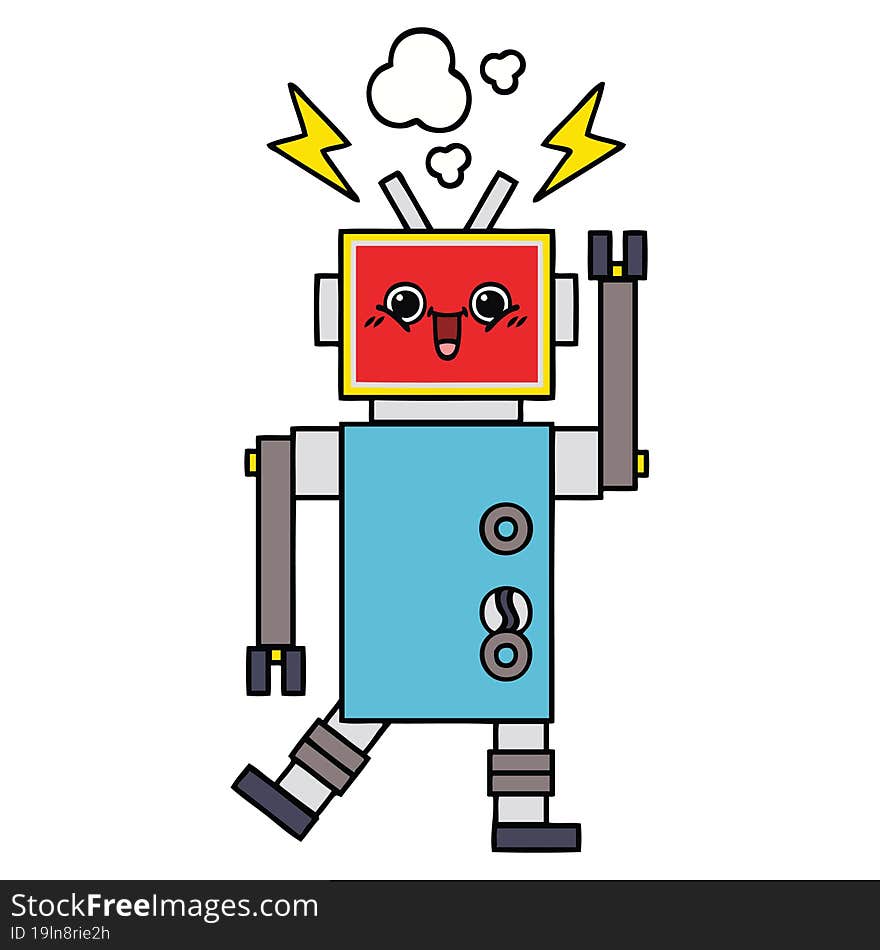 cute cartoon of a robot. cute cartoon of a robot