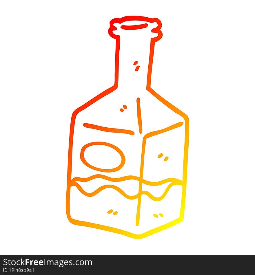 warm gradient line drawing cartoon drink in decanter