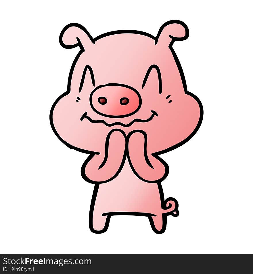 nervous cartoon pig. nervous cartoon pig