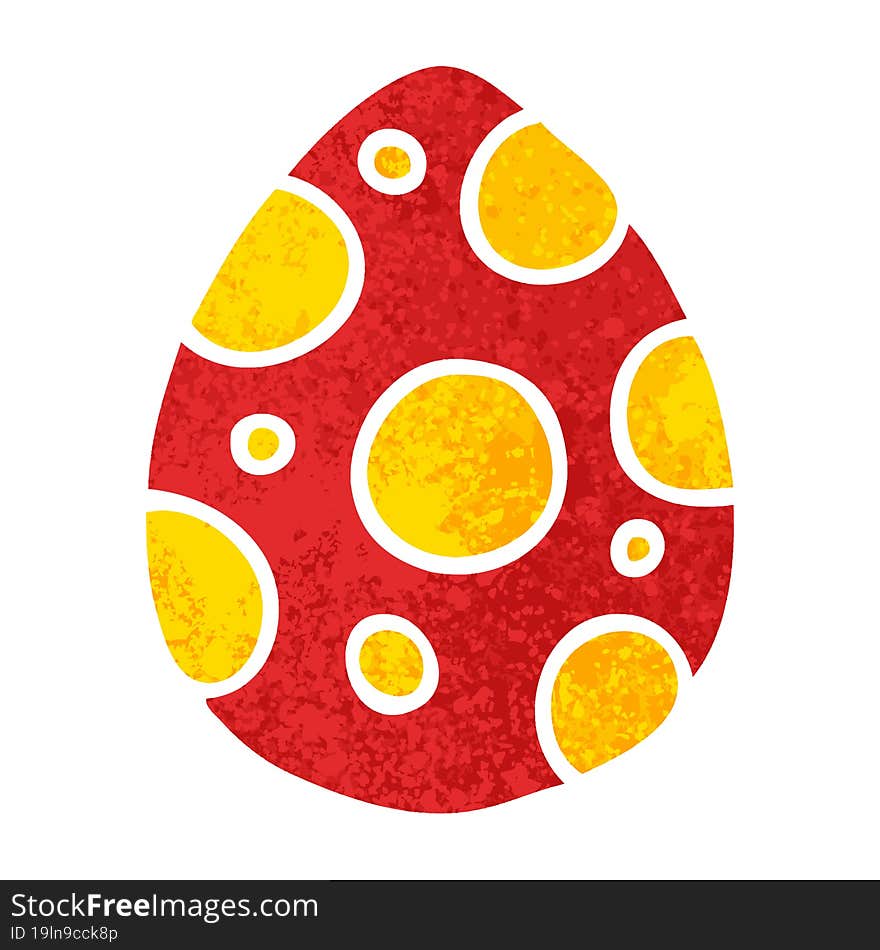 Quirky Retro Illustration Style Cartoon Easter Egg