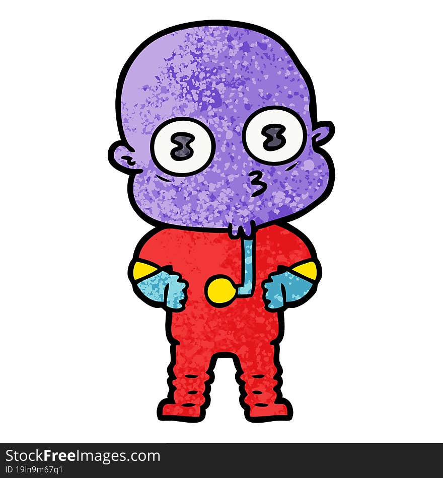 cartoon weird bald spaceman. cartoon weird bald spaceman