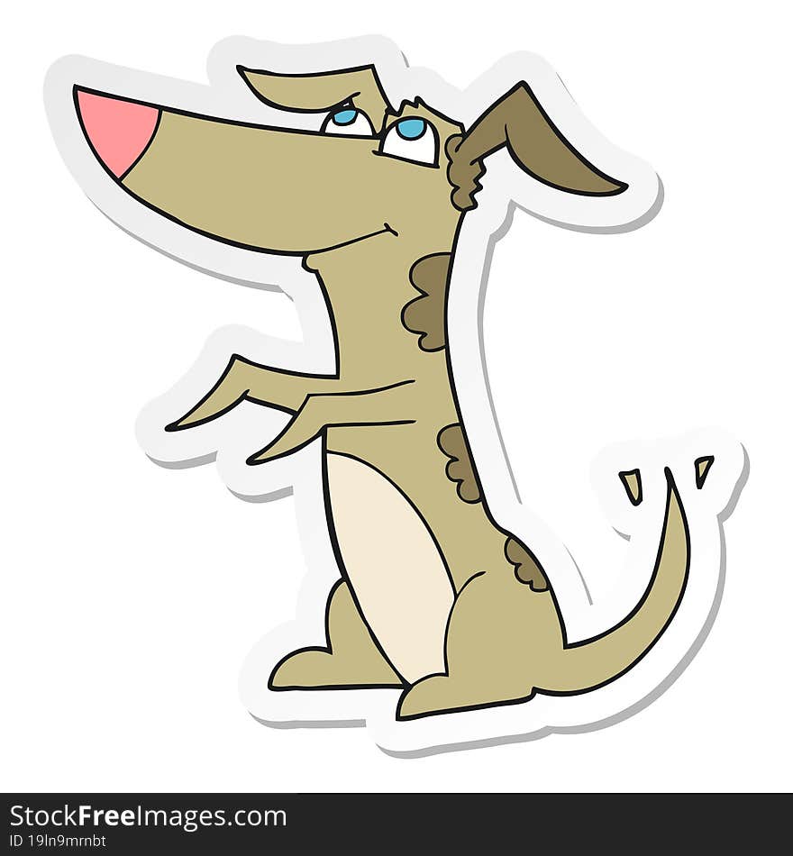 sticker of a cartoon dog