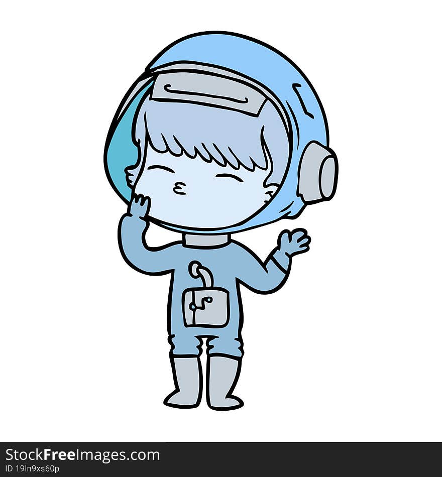 cartoon curious astronaut wondering. cartoon curious astronaut wondering