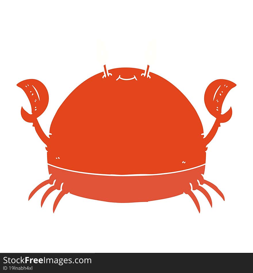 Flat Color Style Cartoon Crab