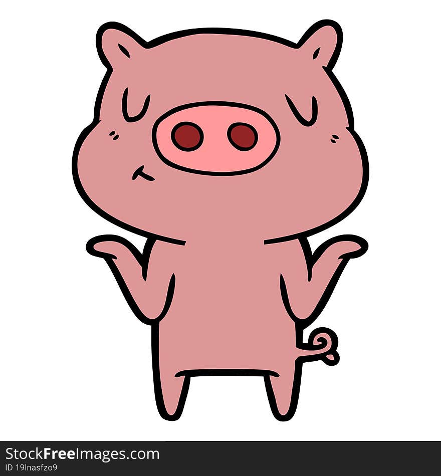 cartoon content pig. cartoon content pig