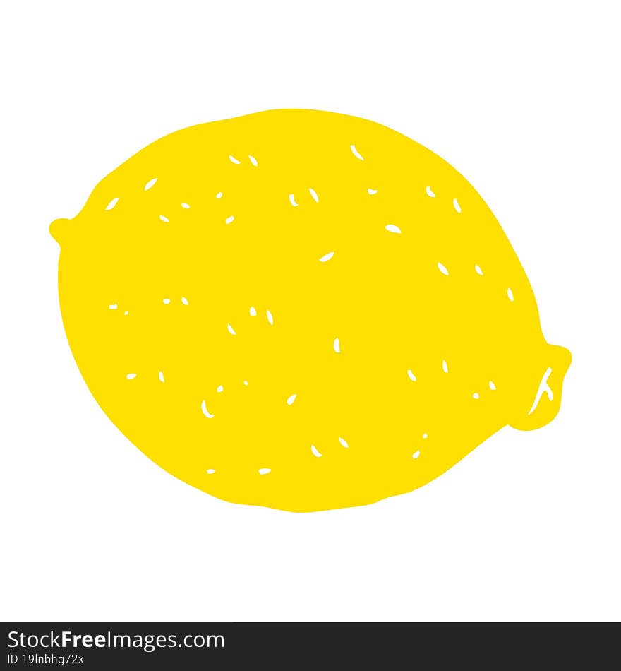 Flat Color Illustration Of A Cartoon Lemon