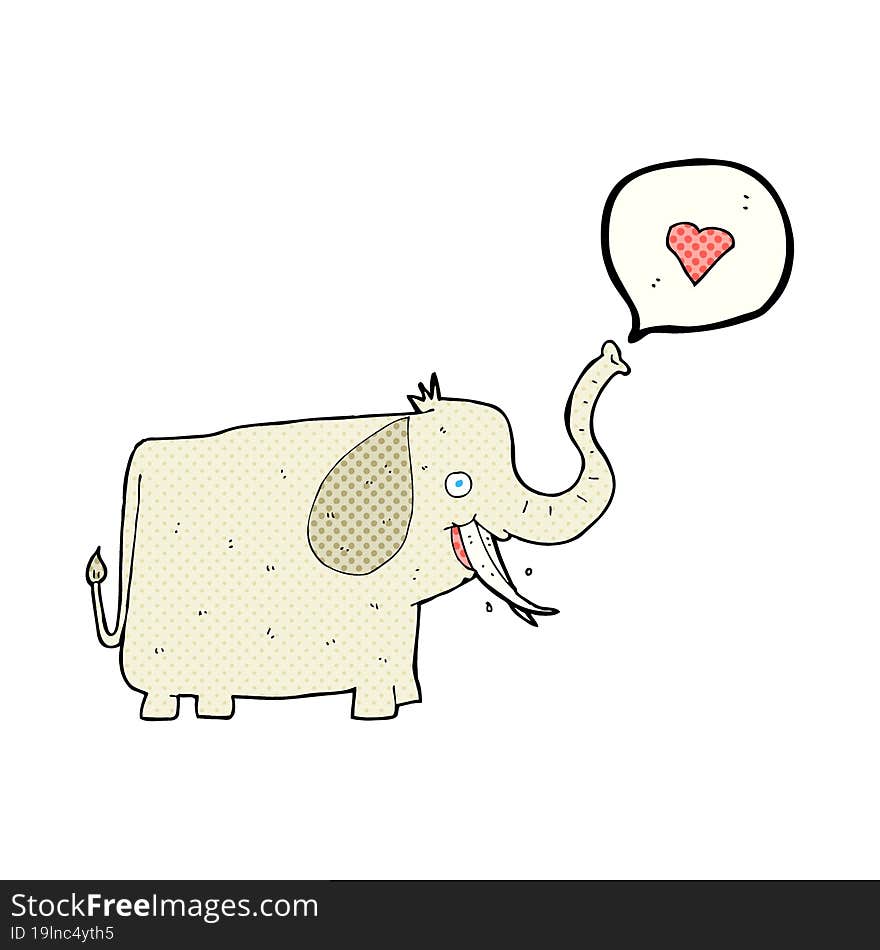 cartoon elephant with love heart