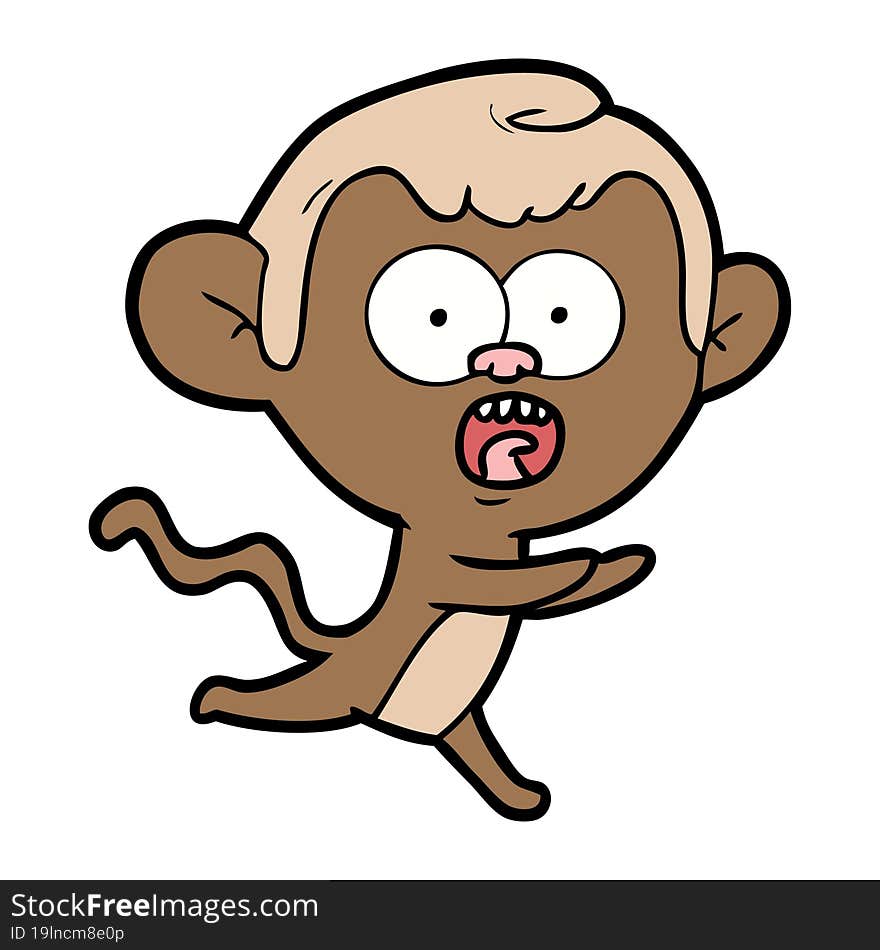 cartoon shocked monkey. cartoon shocked monkey