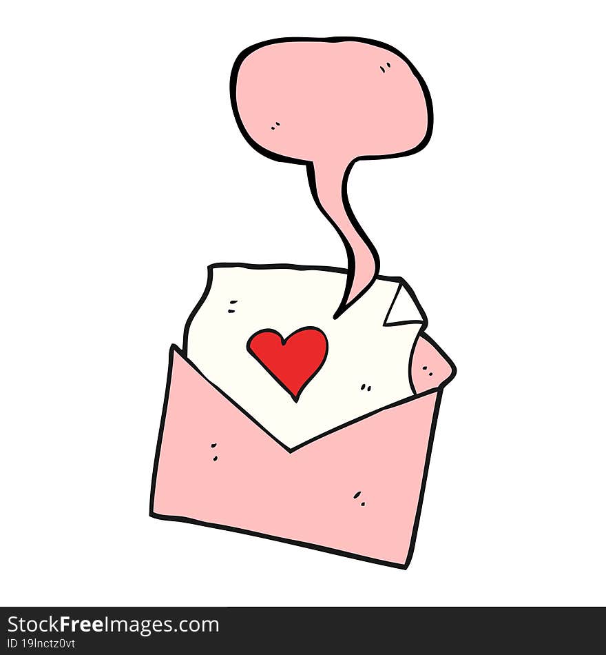 Speech Bubble Cartoon Love Letter