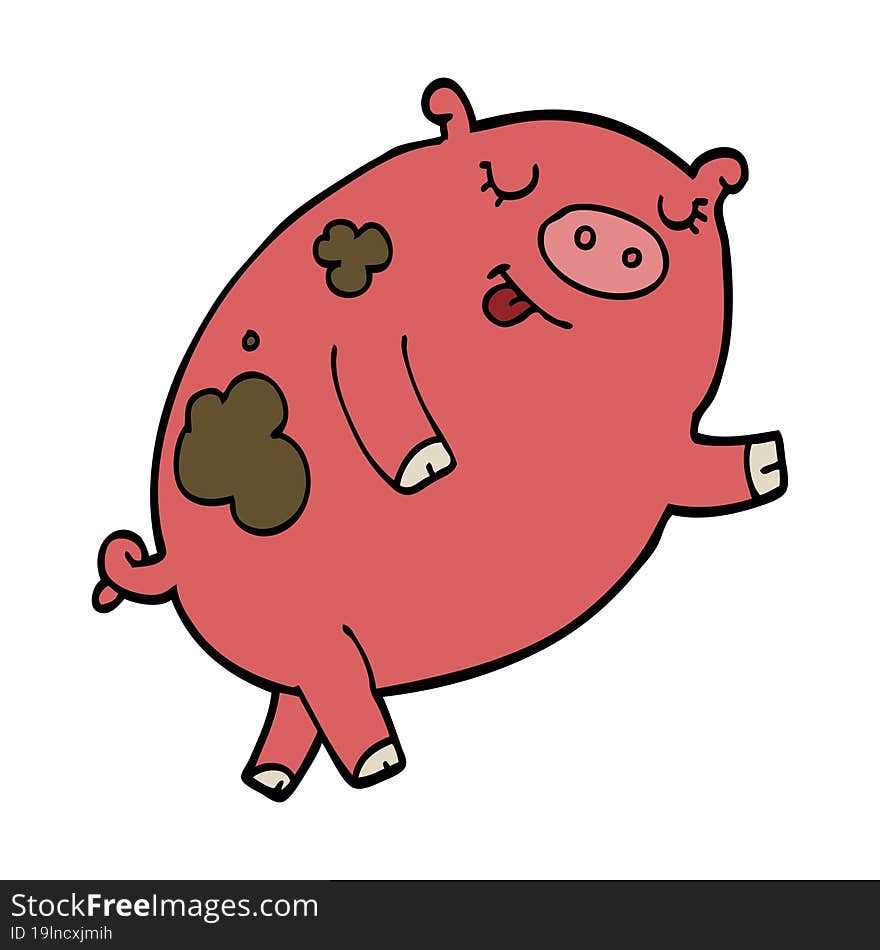 Cartoon Dancing Pig