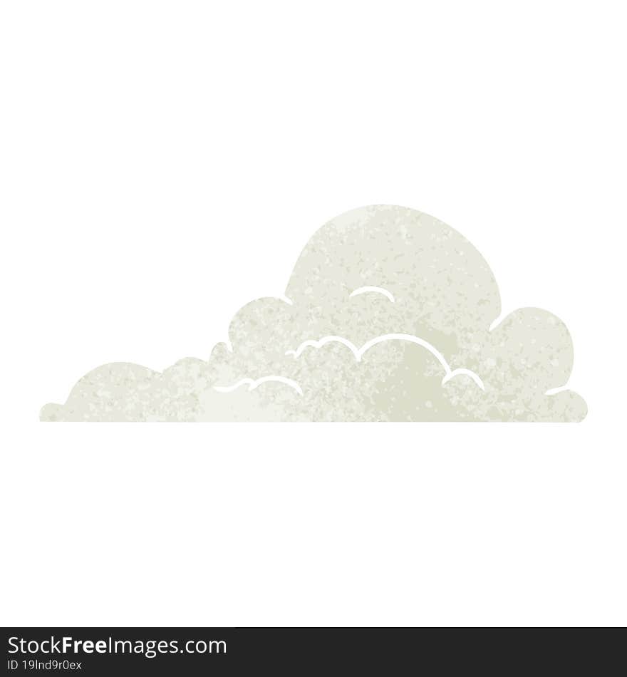 Retro Cartoon Doodle Of White Large Clouds