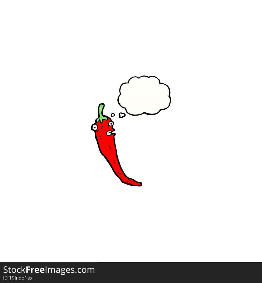 Carton Chili Pepper With Thought Bubble